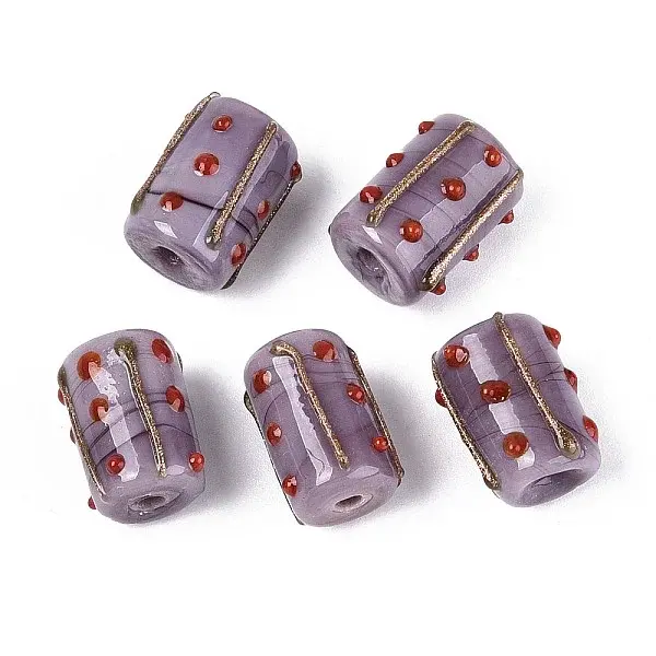 Handmade Gold Foil Glass Bumpy Beads