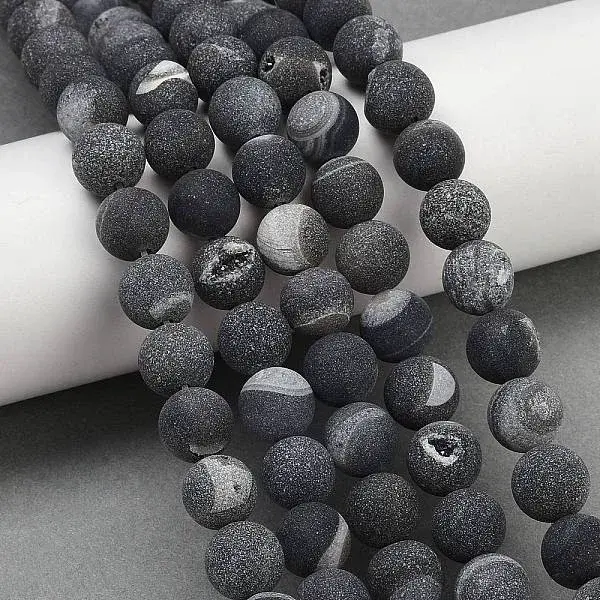 Natural Druzy Agate Beads Strands