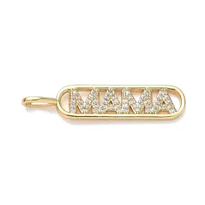 Mother's Day Brass Micro Pave Clear Cubic Zirconia Pendants