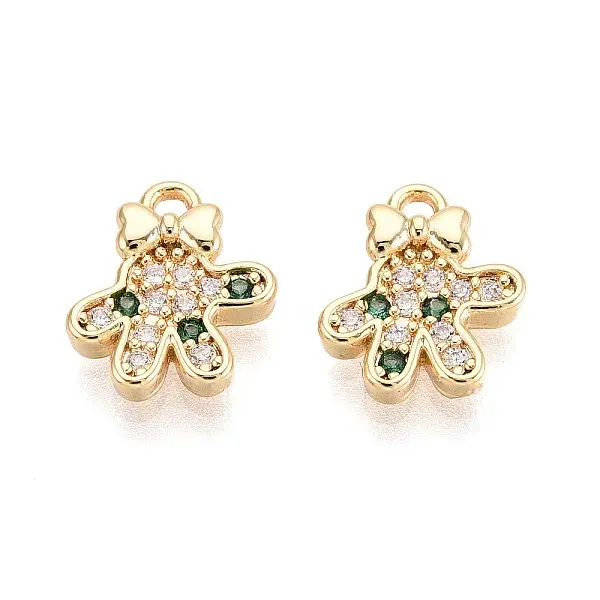 Brass Micro Pave Cubic Zirconia Charms