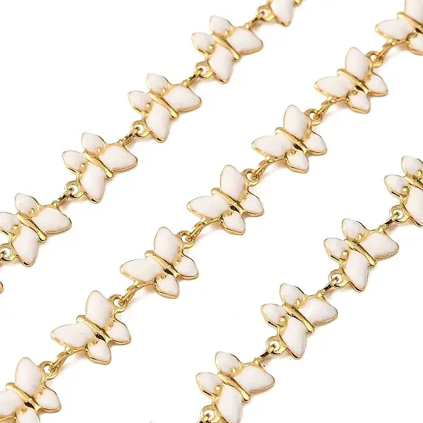 Brass Enamel Butterfly Link Chains
