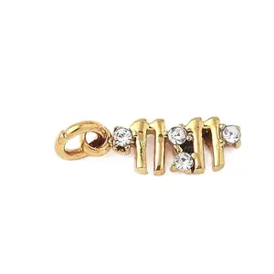 304 Stainless Steel Micro Pave Cubic Zirconia Charms