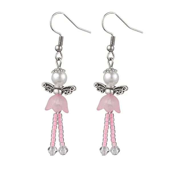 304 Stainless Steel Fairy Dangle Earrings