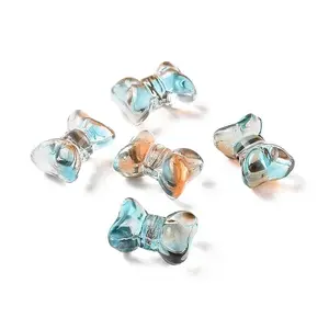 Transparent Spray Painted Glass Beads