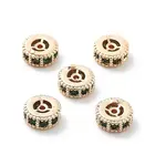 Brass Micro Pave Cubic Zirconia Beads