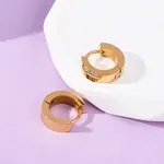 304 Stainless Steel Cubic Zirconia Hoop Earrings