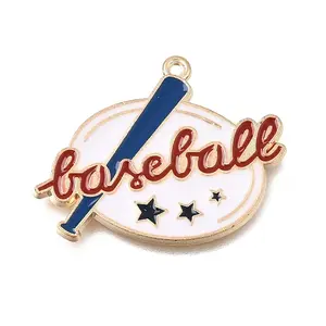 Baseball Alloy Enamel Pendants