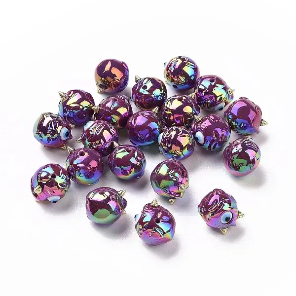 UV Plating Rainbow Iridescent Acrylic Beads