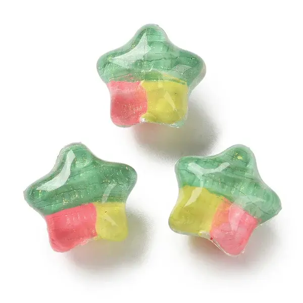 Gradient Color Transparent Hand-drawed Acrylic Beads