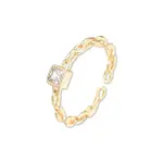 Clear Cubic Zirconia Open Cuff Ring for Women