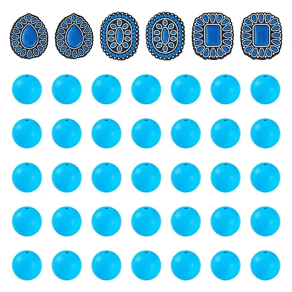 56Pcs 4 Styles Silicone Beads