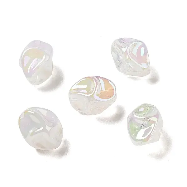 UV Plating Rainbow Iridescent Acrylic Beads