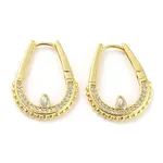 Brass Micro Pave Cubic Zirconia Hoop Earrings