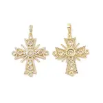 Cross Brass Micro Pave Clear Cubic Zirconia Pendants
