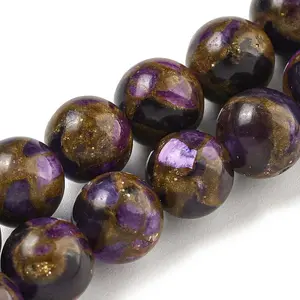 Synthetic Gold Clinquant Stone Beads Strands