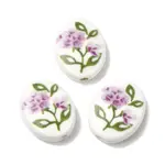 Hand Painted Oval Porcelain Beads