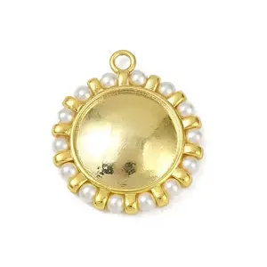 Brass Plastic Pearl Pendants