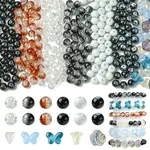 Transparent Painted Glass Beads