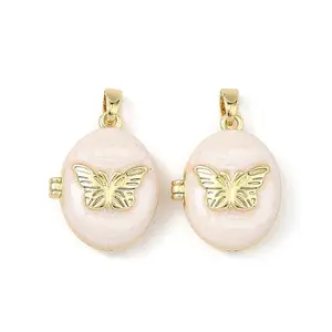 Brass Enamel Photo Locket Pendants