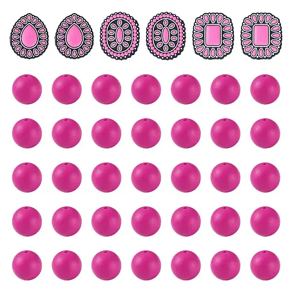 56Pcs 4 Styles Silicone Beads
