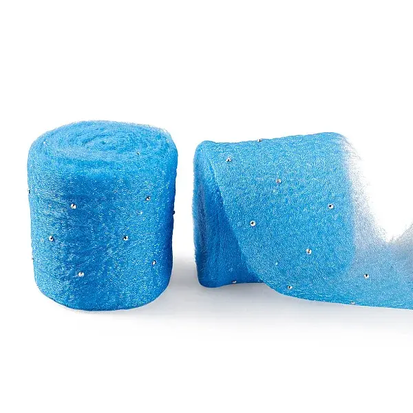 2Rolls Polyester Hot-fix Rhinestone Raw Edges Ribbon