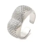 Brass Micro Pave Cubic Zirconia Open Cuff Rings