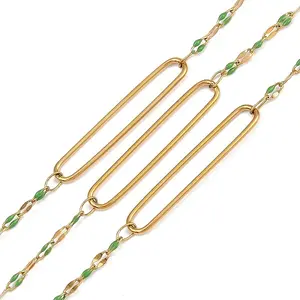 304 Stainless Steel Enamel Dapped Chain Oval Link Chains