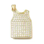 Brass Micro Pave Clear Cubic Zirconia Pendants