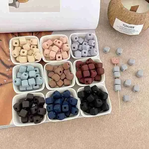Rubberized Style Opaque Acrylic European Beads