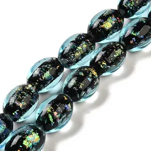 Handmade Dichroic Foil Glass Beads Strands