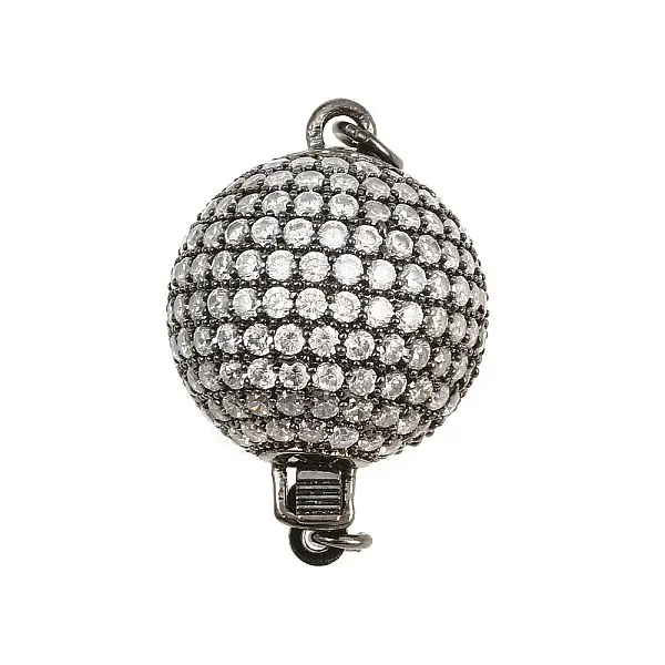 Brass Micro Pave Clear Cubic Zirconia Box Clasps