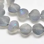 Frosted Electroplate Glass Shell Beads Strands