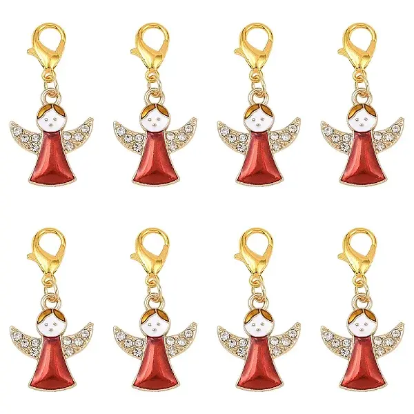20Pcs Angel Alloy Enamel Pendant Decorations