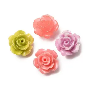 Synthetic Coral Dyed Carved Beads
