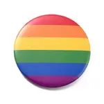 Flat Round Rainbow Strip Iron Brooch