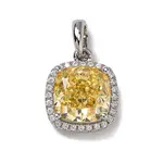 925 Sterling Silver Pave Yellow Cubic Zirconia Pendants