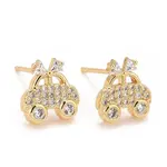 Clear Cubic Zirconia Vehicle Car Stud Earrings