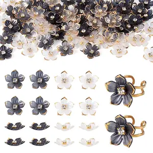 100Pcs 2 Colors Transparent Resin Sakura Flower Bead Caps