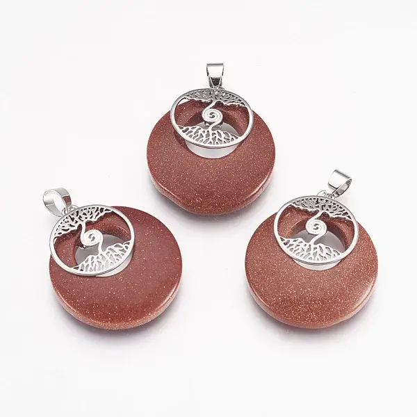 Synthetic Goldstone Pendants