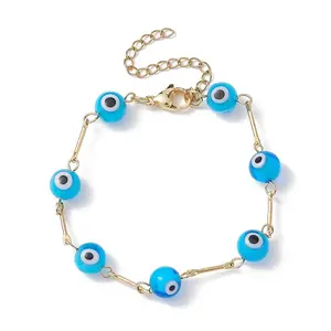 Lampwork Evil Eye Link Chain Bracelets