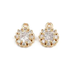 Brass Micro Pave Cubic Zirconia Pendants