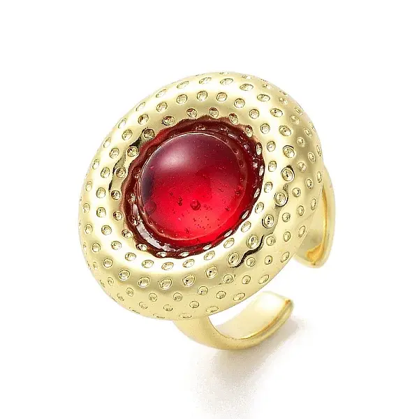 Resin Flat Round Open Cuff Ring
