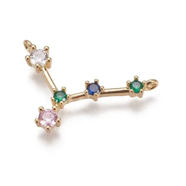 Brass Micro Pave Cubic Zirconia Pendants
