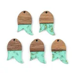Transparent Resin & Walnut Wood Pendants