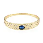 Cubic Zirconia Oval Hinged Bangle