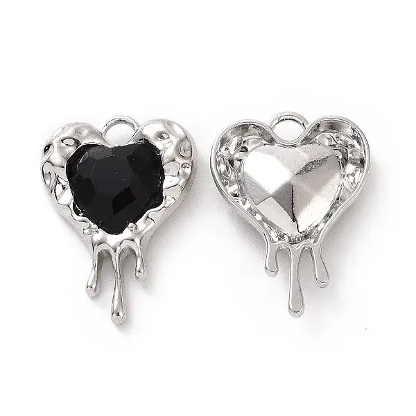 Rack Plating Alloy Glass Pendants