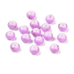 Opaque Spray Painted Glass Beads