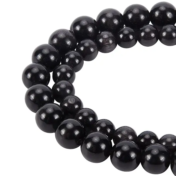 88Pcs 2Strands 2 Style Cat Eye Beads