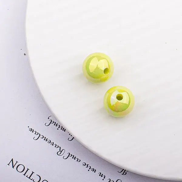 UV Plating Rainbow Iridescent Acrylic Beads