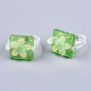 Transparent Resin Cuff Rings